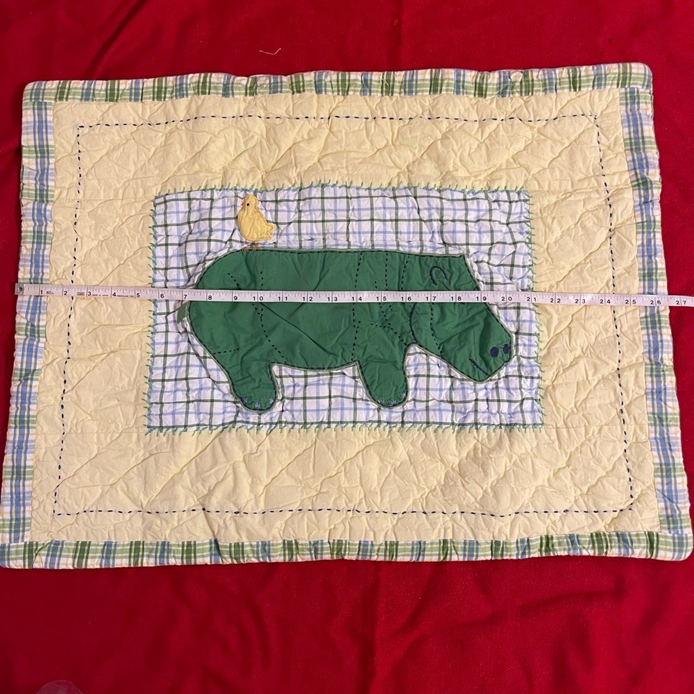 Pottery Barn Kids Quilted Sham Alphabet & Hippo Pillowcase - Picture 4 of 12